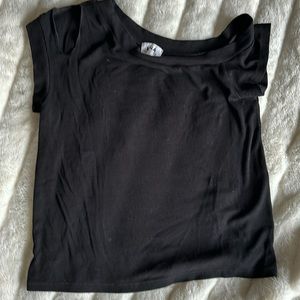 LNA Black knot top with should cut out size small